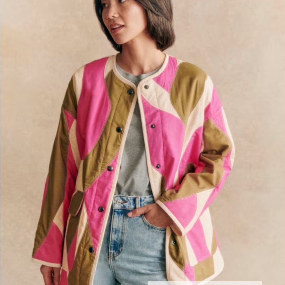 Sezane Farel Jacket - Quilted Multicolor Coat